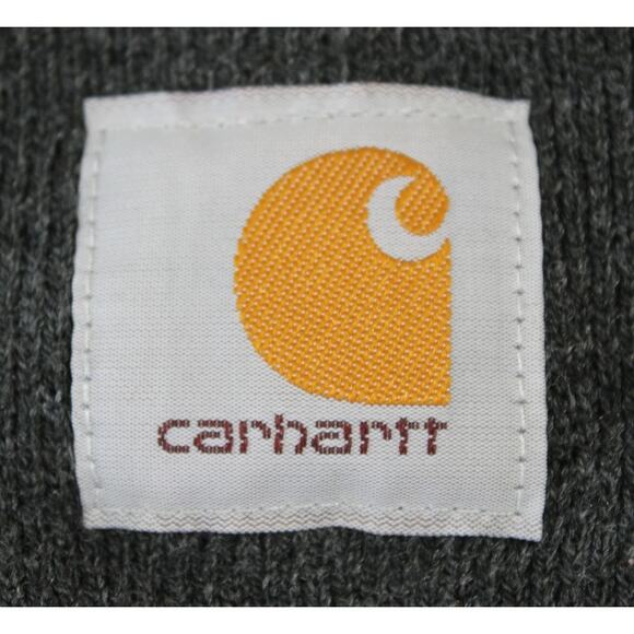Carhartt A18 Beanie Hat OSFA Dark Gray Knit Cuffed Workwear Made in Canada - Picture 3 of 6